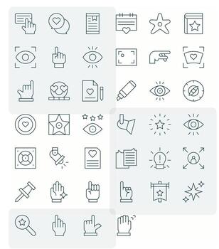 40 Thin Line Pixel Optimized Icons for Highlight Graphics vector