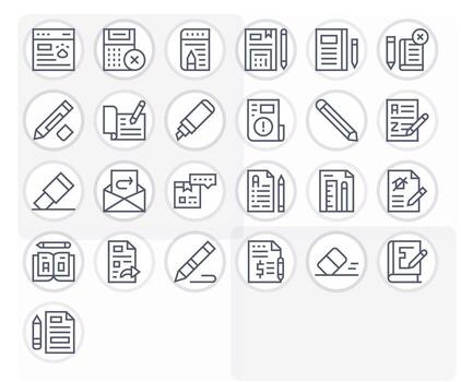 corrección icono repositorio conteniendo 25 regular línea 128x128 cuadrícula equipado gráficos vector