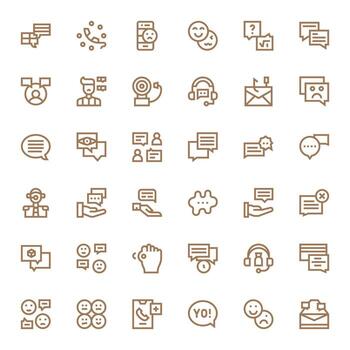 36 Pixel Optimized Bold Line Icons designed for Response Interface vector