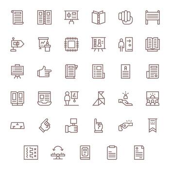 35 Regular Line Icons designed for Instruction in 256x256 Display Perfect format vector