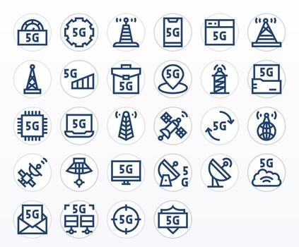 telecomunicación icono conjunto con 28 negrita línea alto resolución píxel Perfecto gráficos vector