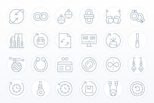 24 Thin Line Icons designed for Loop in 256x256 Display Perfect format vector