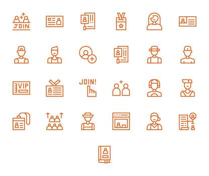 25 Regular Line Icons designed for Membership in Retina Ready Editable format vector