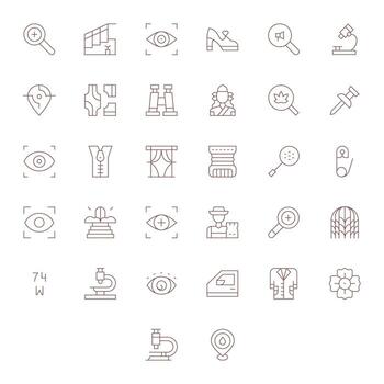 Detail Icon Toolkit featuring 32 Display Perfect Retina Ready Thin Line elements vector