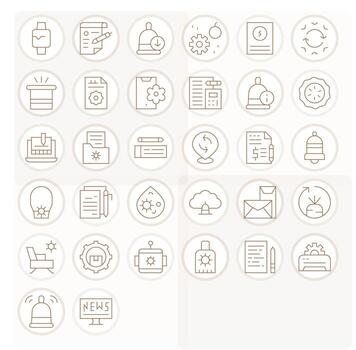 Update Retina Ready Icon Pack with 32 Thin Line Pixel Optimized Elements vector