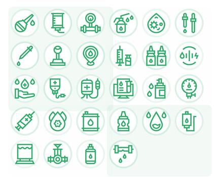 28 Bold Line Grid Fitted Icons tailored for Fluid 128x128 interface vector