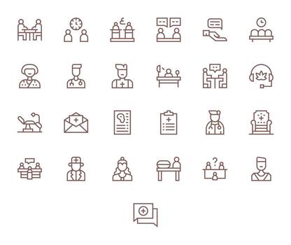 25 íconos para consulta presentando alto resolución editable regular línea gráficos vector