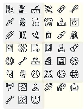 Broken Icon Toolkit featuring 45 Detail Enhanced Retina Ready Bold Line elements vector
