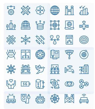 42 256x256 Regular Line Icons optimized for Connection Pixel Optimized display vector