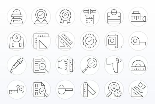 Accurate Icon Set with 24 Thin Line High Resolution Display Perfect Graphics vector