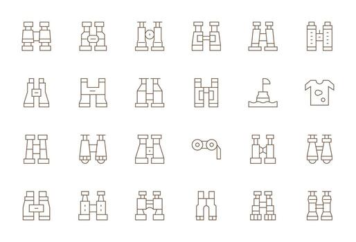 24 Thin Line Icons for Spotting in crisp 256x256 Pixel Optimized resolution vector