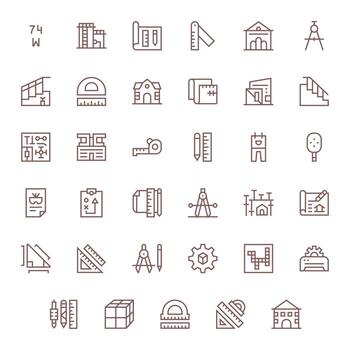 35 regular línea íconos diseñado para Plano en 128x128 editable formato vector