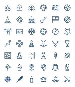 Regular Line Grid Fitted Icons from Symbolism Set with 42 256x256 Icons vector