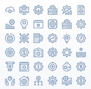 36 Display Perfect Icons themed around Optimization in High Resolution Bold Line format vector