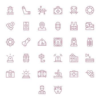 32 Display Perfect Thin Line Icons from Emergency Collection vector
