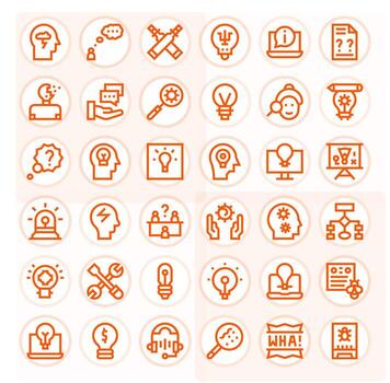 problema resolviendo exhaustivo haz con 36 monitor Perfecto negrita línea 128x128 íconos vector