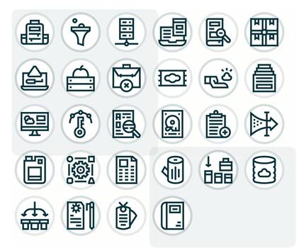 28 256x256 Pixel Optimized Icons for Data Management in Bold Line Theme vector