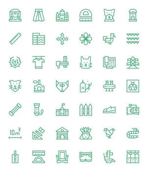 42 regular línea íconos desde línea en alto resolución editable calidad vector