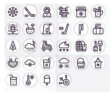 Ice Exclusive Set featuring 28 Bold Line Display Perfect 256x256 Icons vector