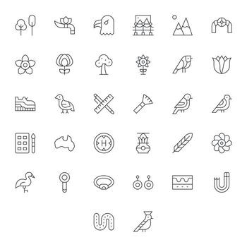 32 Delgado línea editable íconos a la medida para contorno 64 x 64 interfaz vector