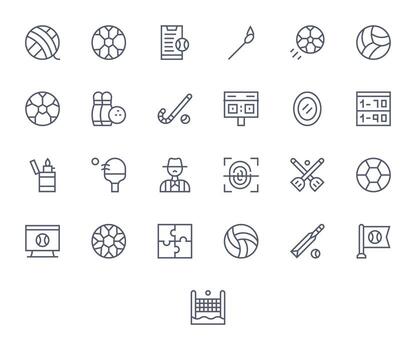 regular línea detalle mejorado íconos desde partido conjunto con 25 256x256 íconos vector