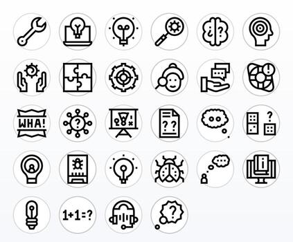 problema resolviendo píxel optimizado conjunto con 28 128x128 negrita línea íconos vector