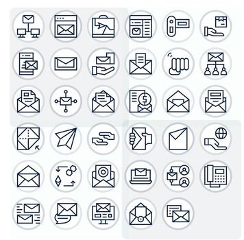 Send Premium Bundle with 35 256x256 Pixel Aligned Regular Line Icons vector