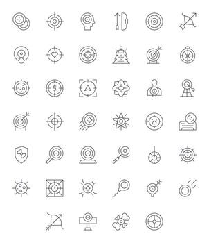 Aim Display Perfect Set with 40 High Resolution Thin Line Icons vector