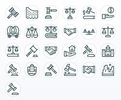 Settlement Icon Repository containing 25 Regular Line Retina Ready Pixel Aligned graphics vector