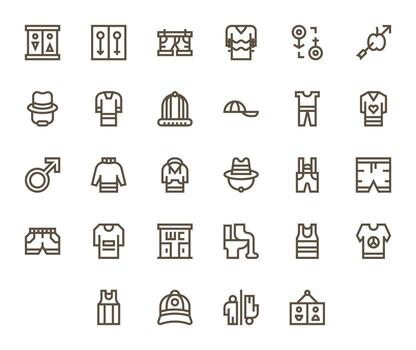28 Bold Line Pixel Optimized Vectors for Unisex Theme