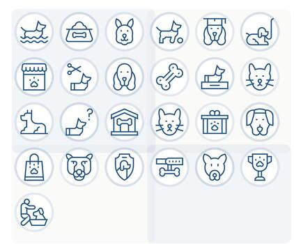 25 Pixel Optimized Regular Line Icons from Canine Collection vector