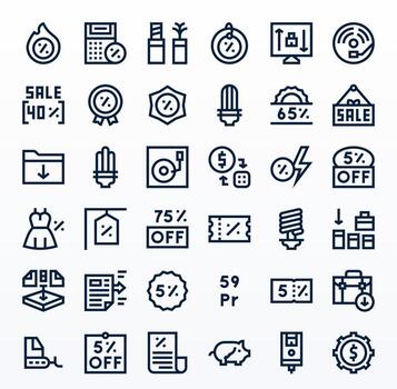 Saving featuring 36 High Resolution Icons in Bold Line Design vector