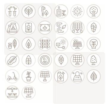 Sustainable Icon Set with 32 Thin Line 256x256 Display Perfect Graphics vector