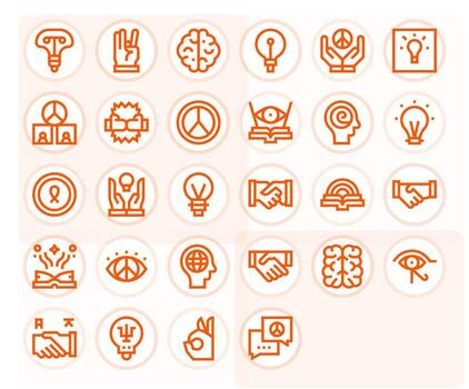 28 Bold Line Icons for Understanding in crisp 256x256 Grid Fitted resolution vector