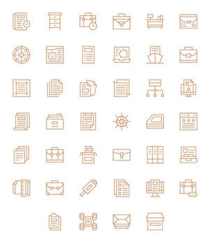 Files Premium Bundle with 40 High Resolution Editable Thin Line Icons vector
