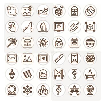 Object Modern Collection with 36 Bold Line High Resolution Display Perfect Icons vector