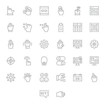 Ui 64x64 Icon Pack with 32 Thin Line Editable Elements vector