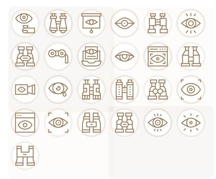25 Regular Line Editable 256x256 Icons from Observe Suite vector