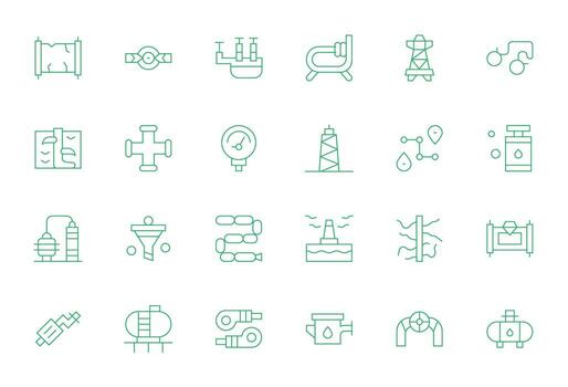 24 Thin Line Display Perfect Icons crafted for Pipeline 64x64 applications vector