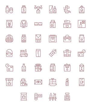 Package Exclusive Set featuring 40 Thin Line Grid Fitted High Resolution Icons vector