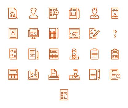 Data Entry Professional Set with 25 Regular Line Display Perfect High Resolution Icons vector