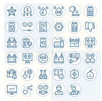 35 Regular Line Icons designed for Negative in 128x128 Pixel Optimized format vector