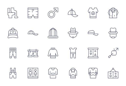 24 píxel Perfecto alto resolución íconos para unisexo en elegante Delgado línea diseño vector