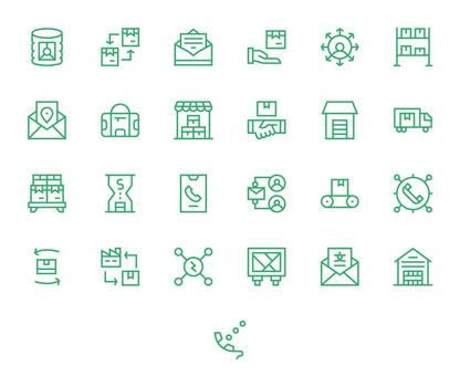 25 Icons inspired by Inbound in Pixel Optimized Retina Ready Regular Line quality vector
