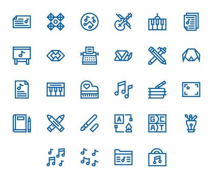28 Display Perfect Icons themed around Composition in 128x128 Bold Line format vector