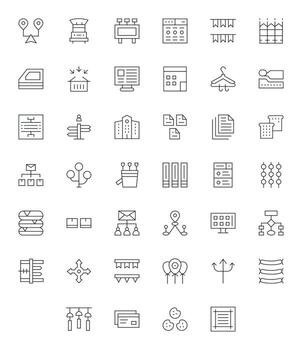 Multiple Icon Library with 40 Thin Line High Resolution Display Perfect Designs vector