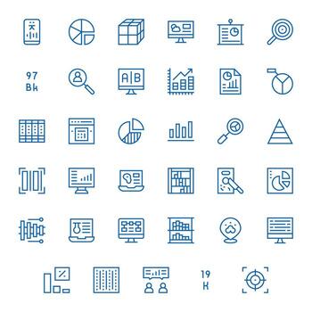 35 256x256 regular línea editable íconos para datos visualización proyectos vector