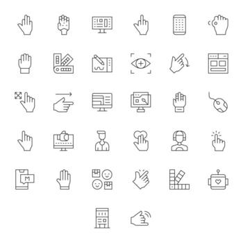 ui diseño íconos presentando 32 detalle mejorado Delgado línea estilo vector