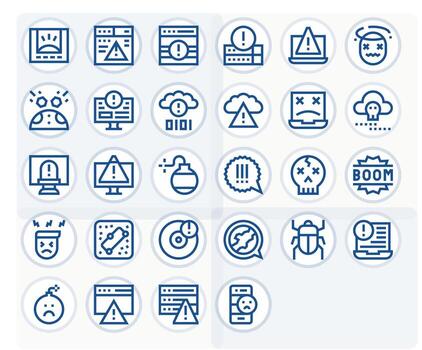 28 Icons for Crash featuring 256x256 Pixel Aligned Bold Line Graphics vector
