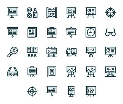 Bold Line Display Perfect Icons from Visual Aid Set with 28 High Resolution Icons vector